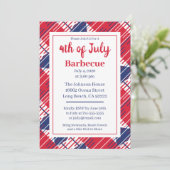 Independence Day BBQ Patriottische Kleuren Uitnodi Kaart (Staand voorkant)