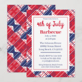 Independence Day BBQ Patriottische Kleuren Uitnodi Kaart (Voorkant / Achterkant)