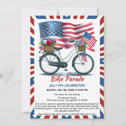Independence Day Block Parade Uitnodiging (Voorkant)