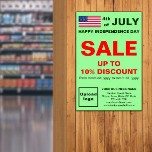 Independence Day Business Sale Licht Groen Poster