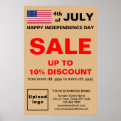 Independence Day Business Sale Lichtbruin Poster (Voorkant)