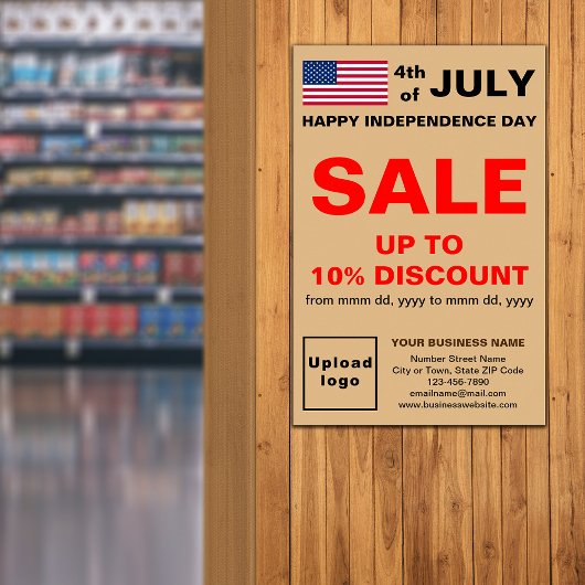 Independence Day Business Sale Lichtbruin Poster