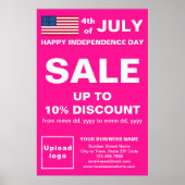 Independence Day Business Sale Roze Poster (Voorkant)