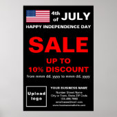 Independence Day Business Sale Zwart Poster (Voorkant)