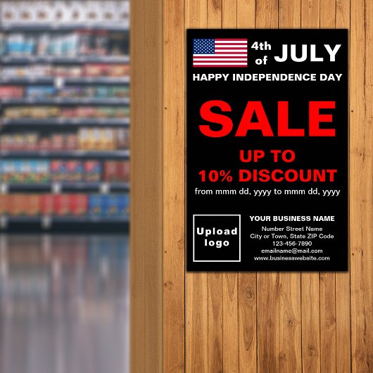 Independence Day Business Sale Zwart Poster