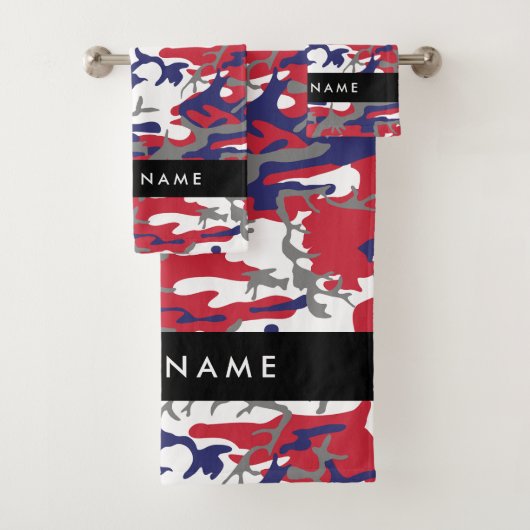 Independence day Camouflage Your name Personalize Bad Handdoek (Insitu)
