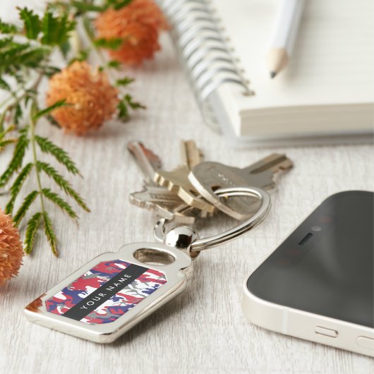 Independence day Camouflage Your name Personalize Sleutelhanger (Zijkant)