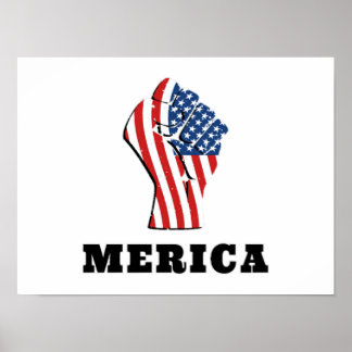 Independence Day Close Fist USA Flag 4th Poster