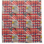 Independence Day Curtain Eagle & Flag Display Douchegordijn (Voorkant)