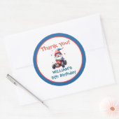 Independence Day Cute Gnome Birthday Ronde Sticker (Envelop)