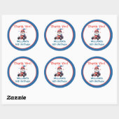 Independence Day Cute Gnome Birthday Ronde Sticker (Vel)