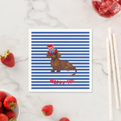 Independence Day Dachshund Paper Napkins Servet (Insitu)