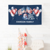 Independence Day Familienaam gepersonaliseerd Spandoek (Insitu)