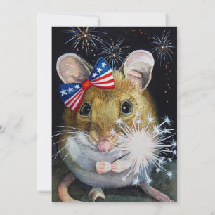 Independence Day Field Mouse No. 1 Waterverf Art