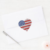 Independence Day Glitter Heart Stickers (Envelop)