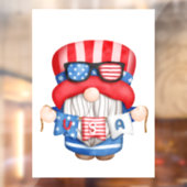 Independence Day Gnome Window Cling Raamsticker (Vel 2)