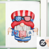 Independence Day Gnome Window Cling Raamsticker (Huis)