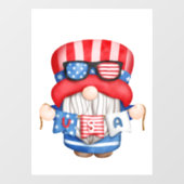 Independence Day Gnome Window Cling Raamsticker (Vel)