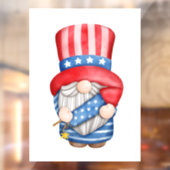 Independence Day Gnome Window Cling Raamsticker (Vel 2)