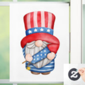 Independence Day Gnome Window Cling Raamsticker (Huis)