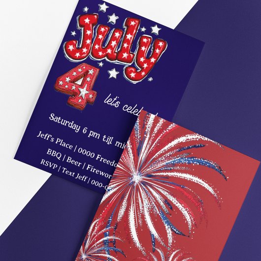 Independence Day July 4th Party Invite 