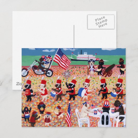 Independence Day Labradors Briefkaart (Voorkant / Achterkant)