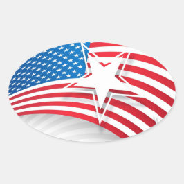 Independence Day Ovale Sticker