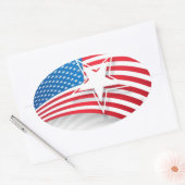 Independence Day Ovale Sticker (Envelop)