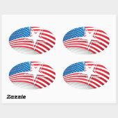 Independence Day Ovale Sticker (Vel)