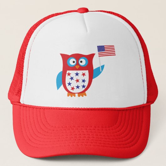 Independence Day Owl Trucker Pet (Voorkant)