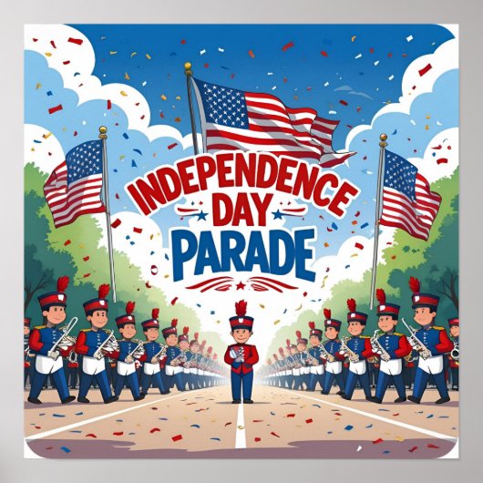 Independence Day Parade Party Poster Print (Voorkant)