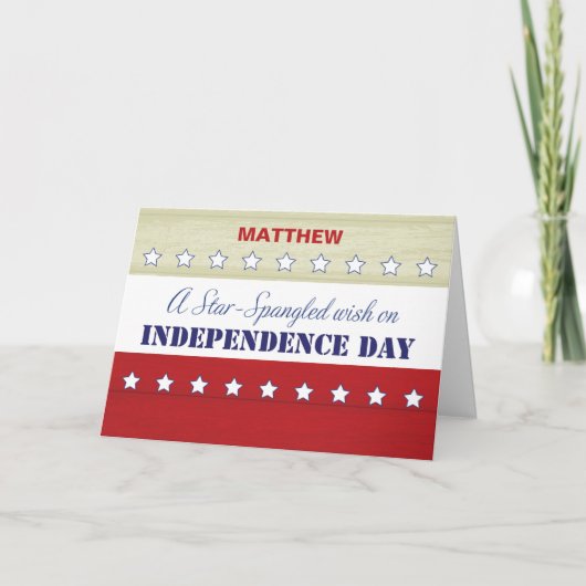 Independence Day Personaliseer Star Spangled Wish Kaart (Voorkant)
