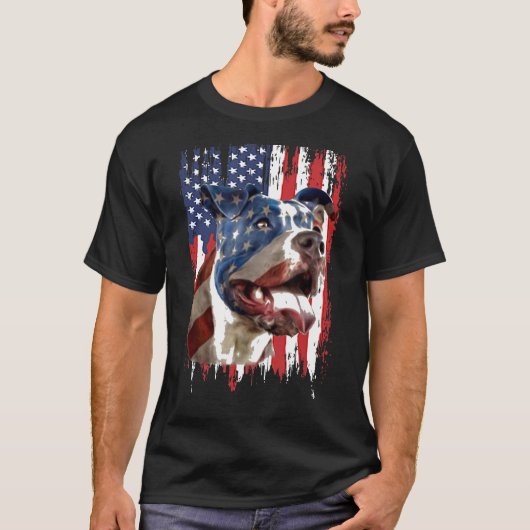 Independence Day Pitbull Amerikaans Shirt (Voorkant)