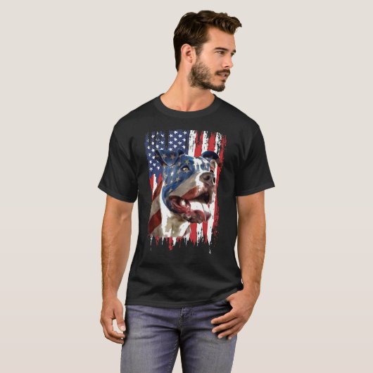 Independence Day Pitbull Amerikaans Shirt (Voorkant volledig)