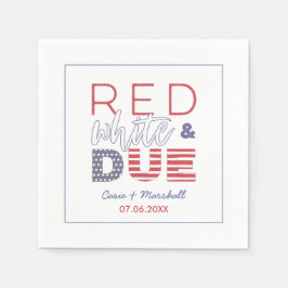 Independence Day Red White Due BBQ Baby shower Servet