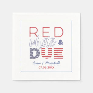 Independence Day Red White Due BBQ Baby shower Servet