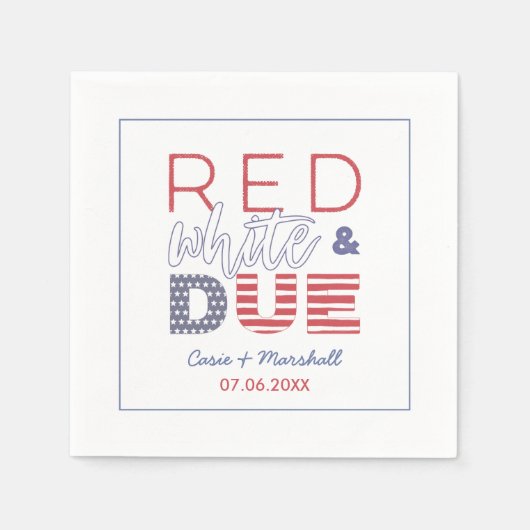 Independence Day Red White Due BBQ Baby shower Servet (Voorkant)