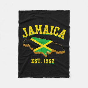 Independence Day Shirt Jamaicaanse vlag kaart Prid Fleece Deken
