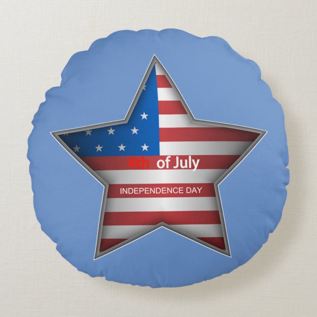 Independence Day Star Rond Kussen (Voorkant)