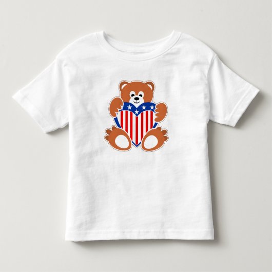 Independence Day Teddy Bear Kinder Shirts (Voorkant)