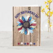 Independence Day Viering Rood Wit Blauw Bloem Kaart (Gele Bloem)