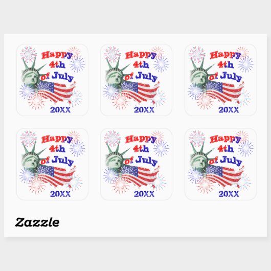 Independence Day Vierkante Sticker (Vel)