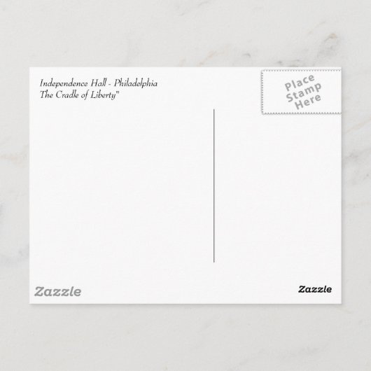Independence Hall Briefkaart (Achterkant)