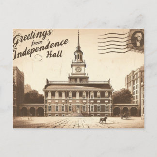  Independence Hall Briefkaart" Feestdagenkaart