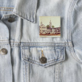 Independence Hall, Philadelphia Vierkante Button 5,1 Cm (In situ)