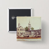 Independence Hall, Philadelphia Vierkante Button 5,1 Cm (Voorkant /achterkant)