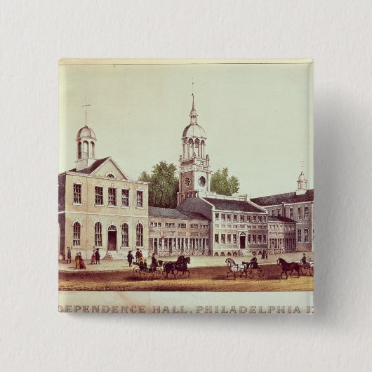 Independence Hall, Philadelphia Vierkante Button 5,1 Cm (Voorkant)