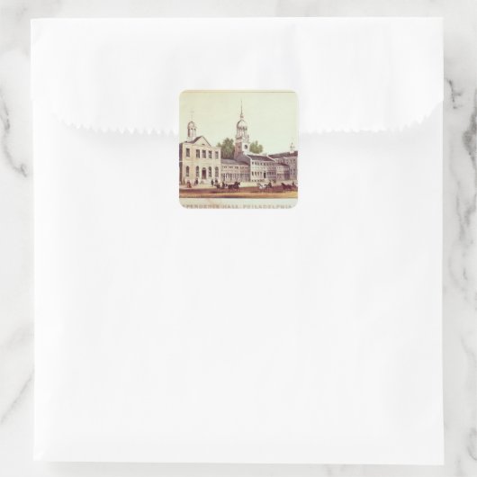 Independence Hall, Philadelphia Vierkante Sticker (Tas)