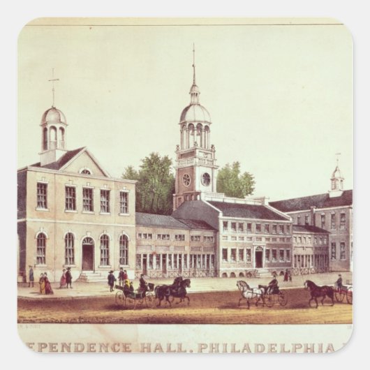 Independence Hall, Philadelphia Vierkante Sticker (Voorkant)
