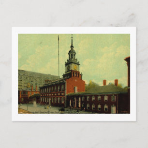 Independence Hall, Vintage van Philadelphia Briefkaart